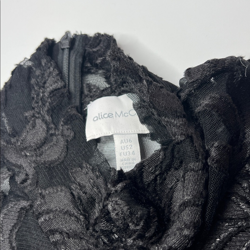 Alice McCall entitled top Black‎ Floral Lace Top witchy velvet burn out sheer - Picture 3 of 9